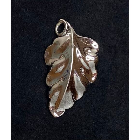 Vintage Old Crest Sterling Silver Oak Leaf Brooch Pin Pendant Textured Fall - Picture 2 of 11